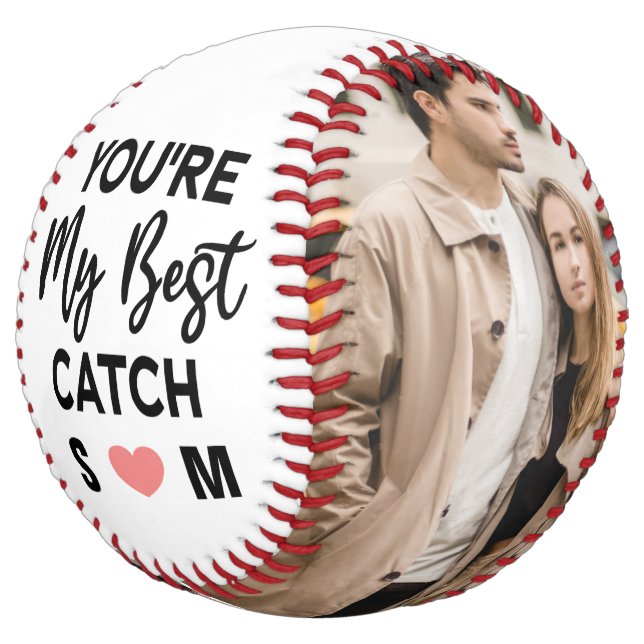 You're My Best Catch Couples 2 Photo Softball (Angled)