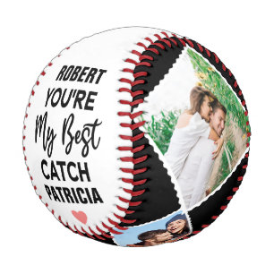 You're My Best Catch Custom Couples Names & Photo Baseball