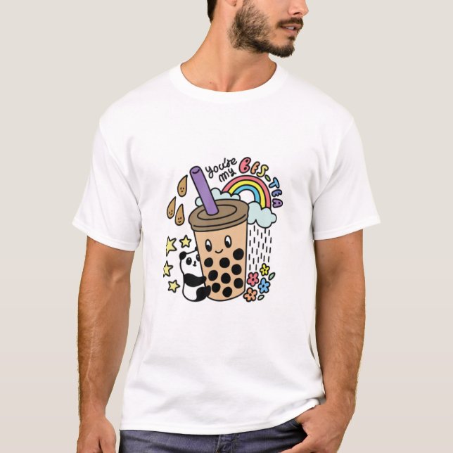 You're My Bestea Bestie Boba Tea Bubble Panda T-Shirt (Front)