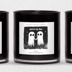 You're My Boo Funny Halloween Candle Label Square