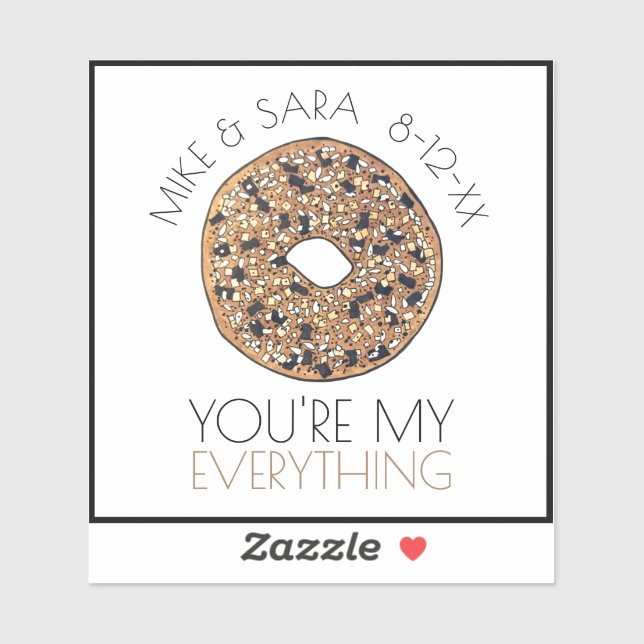 You're My Everything Bagel Foodie Wedding Favour (Sheet)