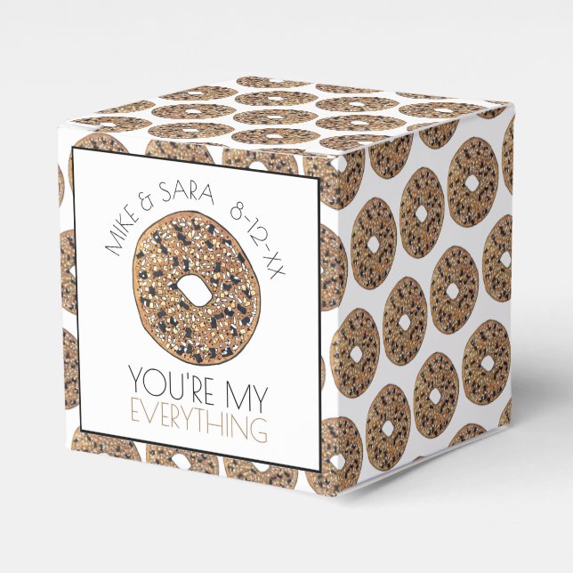 You're My Everything Bagel Foodie Wedding Favour Box (Front Side)