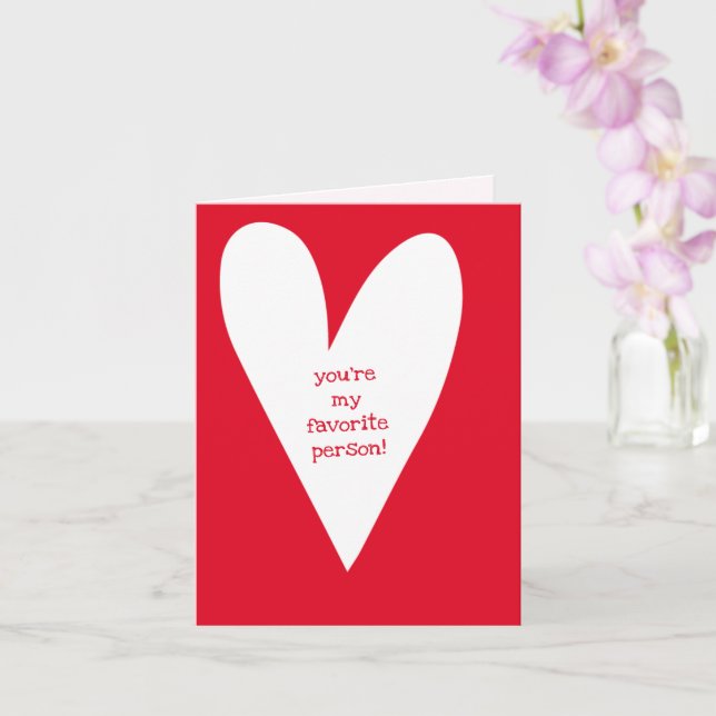 You're my favourite person! | Big Heart Friendship Card (Orchid)