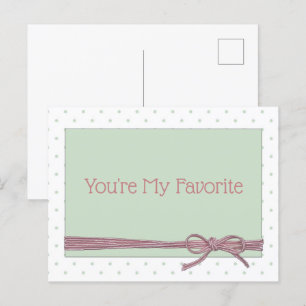 You're My Favourite Tied with a Bow Postcard