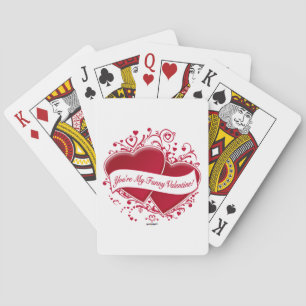 You're My Funny Valentine! Red Hearts Playing Cards