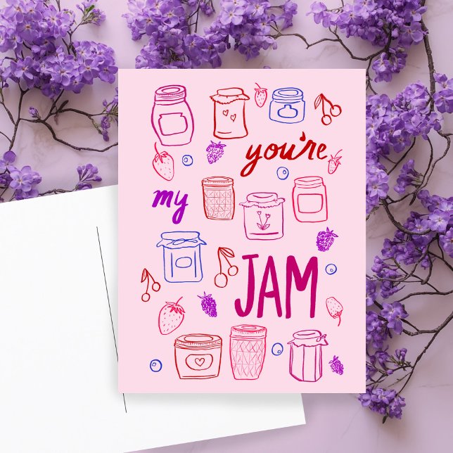 YOURE MY JAM Cute Jars Illustration Valentine Love Postcard (YOURE MY JAM Cute Jars Illustration Valentine Love Postcard
)