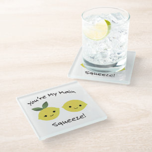 You're My Main Squeeze Lemons Glass Coaster