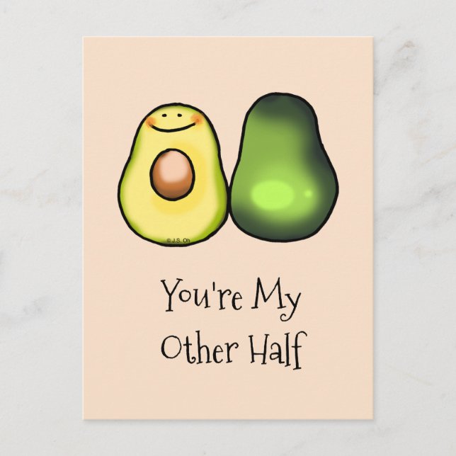 You're My Other Half (cute avocado) Postcard (Front)