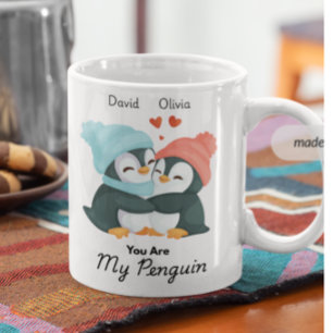 You're My Penguin – Custom Name Couples Coffee Mug