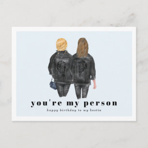 You're My Person Best Friend Birthday Postcard