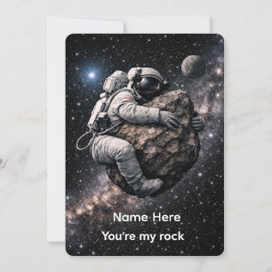 You're my Rock Fun Astronaut Space Love  Invitation