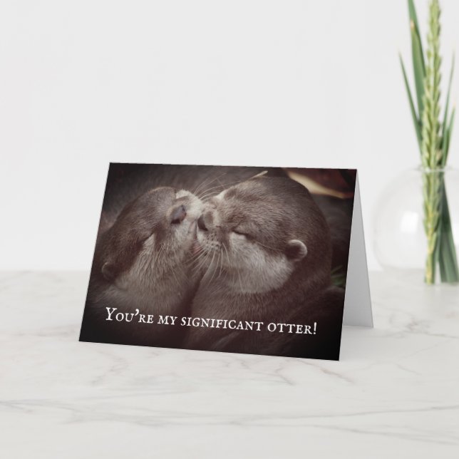You're my significant otter funny valentine retro holiday card (Front)