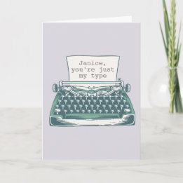 You're My Type Vintage Typewriter Note Card