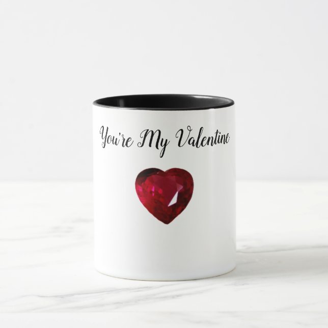 You're My Valentine Ruby Heart Coffee Mug (Center)