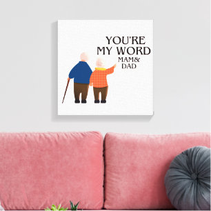 You're My World Mam & Dad – Heartfelt Family Love Canvas Print
