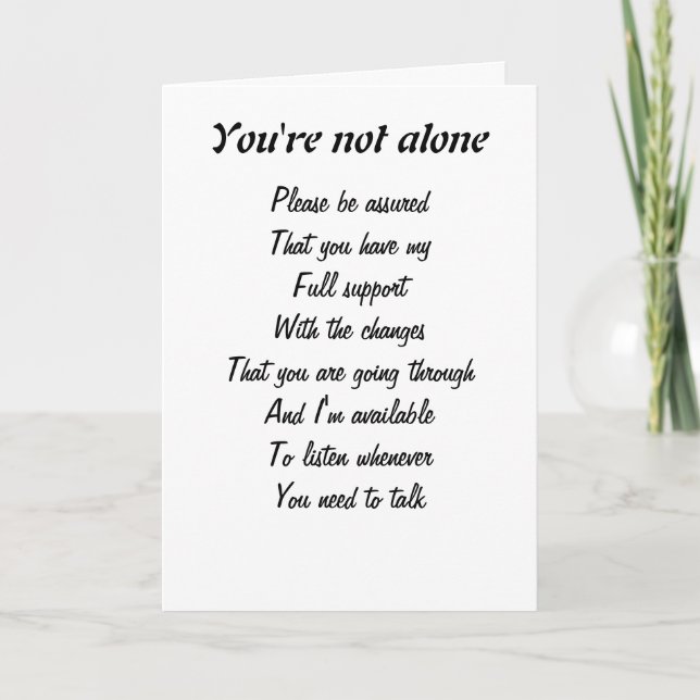 You're not alone card (Front)