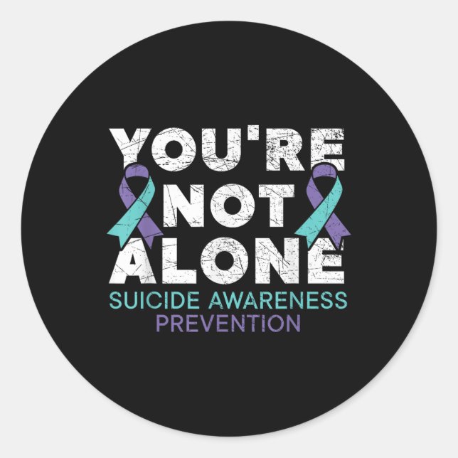 Youre Not Alone Depression Suicide Prevention Awar Classic Round Sticker (Front)