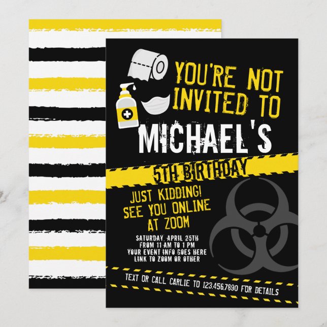 You're not invited invitation (Front/Back)