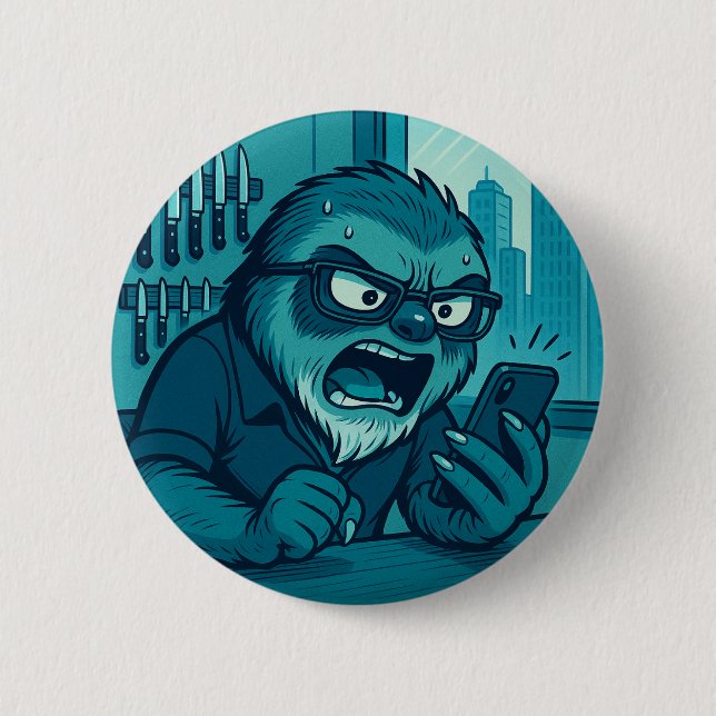 You're Not My Real Dad Phil Elmore Agitated Sloth 6 Cm Round Badge (Front)