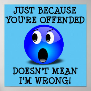 You're Offended But I'm Not Wrong Funny Poster