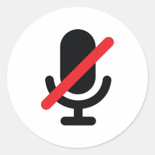 You're on mute microphone. classic round sticker