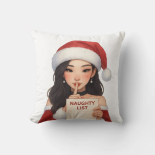 You're on my Naughty List Asian Mrs Clause Cushion