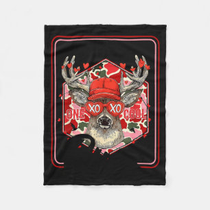 You're One Cool Buck Camouflage Valentine's Day Hu Fleece Blanket