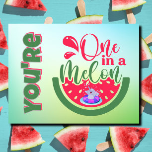You're One in a Melon Elephant Thinking of You Postcard
