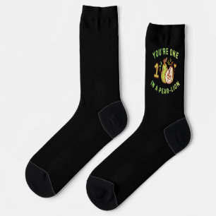 You're One In A Pear-Lion Pear Pun Black Socks