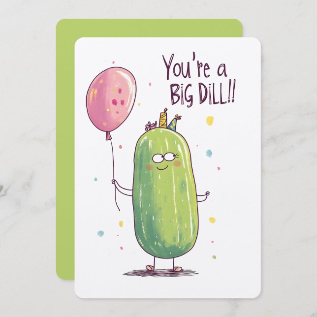 You're One in a Pickle! | A Big Dill of a Birthday Invitation (Front/Back)