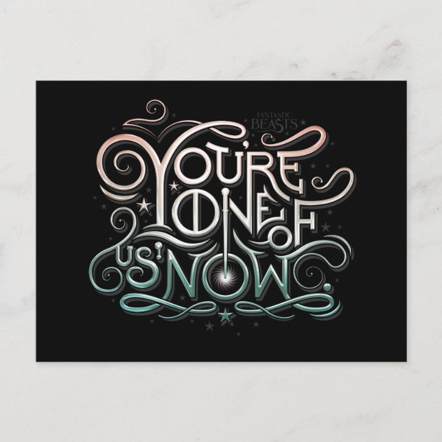 You're One Of Us Now Colourful Graphic Postcard (Front)