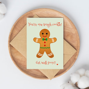 You're one tough Cookie - Get well Christmas Holiday Postcard