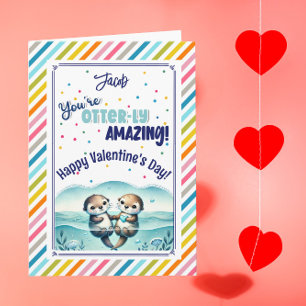 You're Otterly Amazing cute otter Valentine Holiday Card