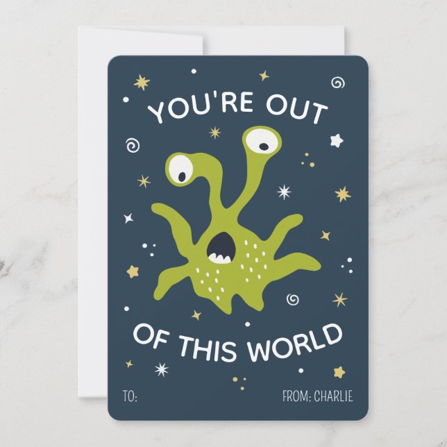 You're out of this world classroom valentines card (Front)