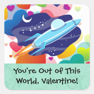 You're Out of this World Valentine Square Sticker