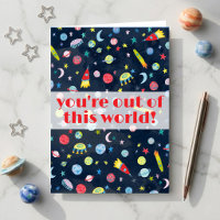 You're Out of this World Watercolor Outer Space