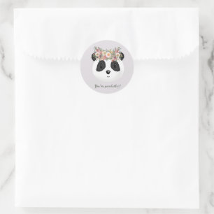 You're pandastic! Cute Panda Bear Classic Round Sticker