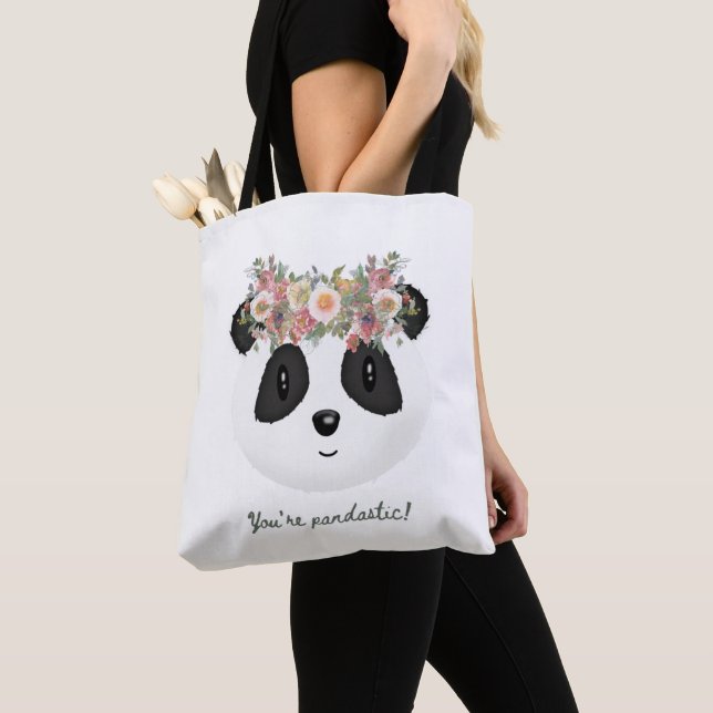 You're pandastic! Cute Panda Bear Tote Bag (Close Up)