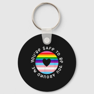 Youre Safe To Be You Around Me Rainbow Lgbt Gay Pr Key Ring