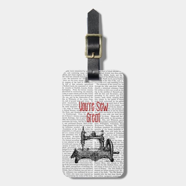 You're Sew Great Illustration Luggage Tag (Front Vertical)