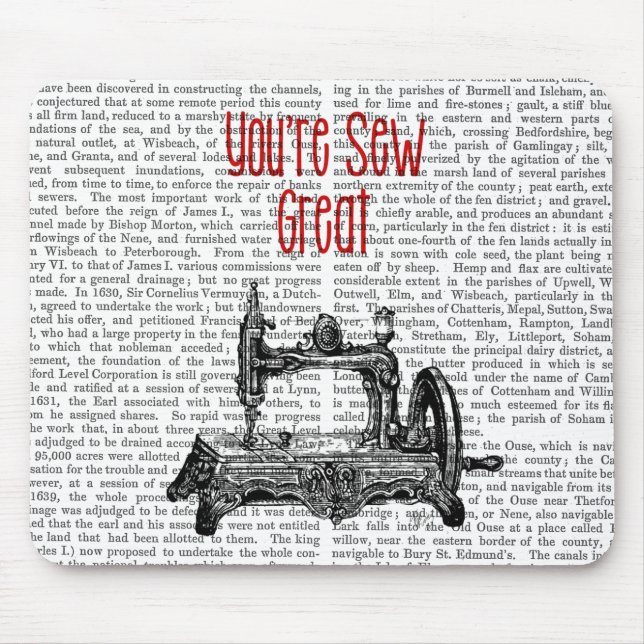 You're Sew Great Illustration Mouse Pad (Front)