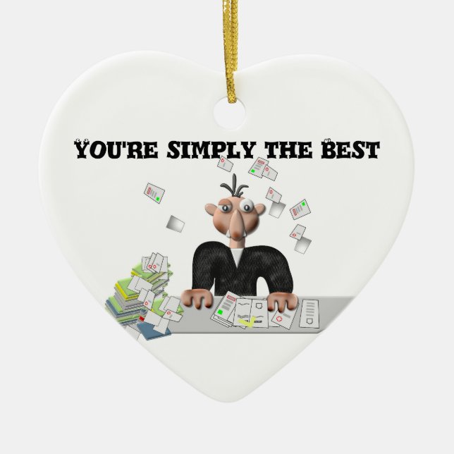 You're simply the Best .Personalised text Ceramic Tree Decoration (Front)