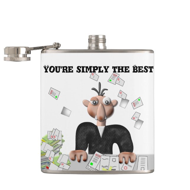 You're simply the Best .Personalised text Hip Flask (Opened)