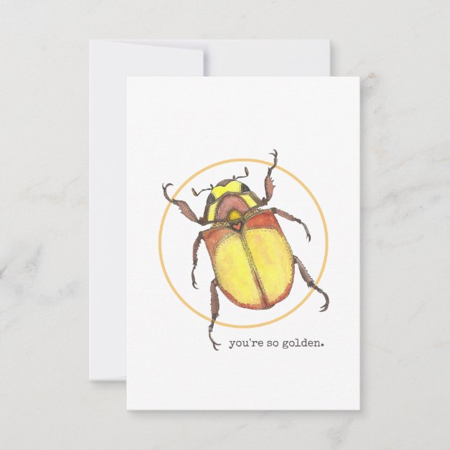 You're So Golden Beetle Valentine Card (Front)
