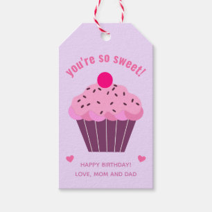 You're so Sweet - Cute Cupcake Kids' Birthday Gift Tags