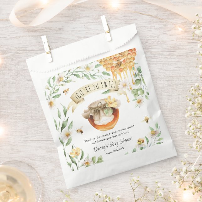 You're So Sweet HoneyBee Thank You Baby Shower  Favour Bags (Clipped)