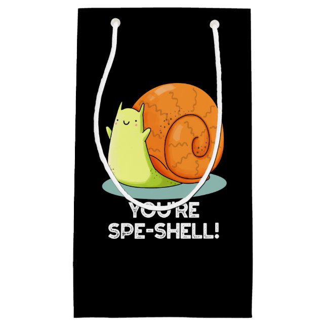 You're Spe-shell Funny Snail Pun Dark BG Small Gift Bag (Front)