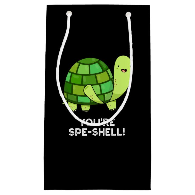 You're Spe-shell Funny Tortoise Pun Dark BG Small Gift Bag (Front)
