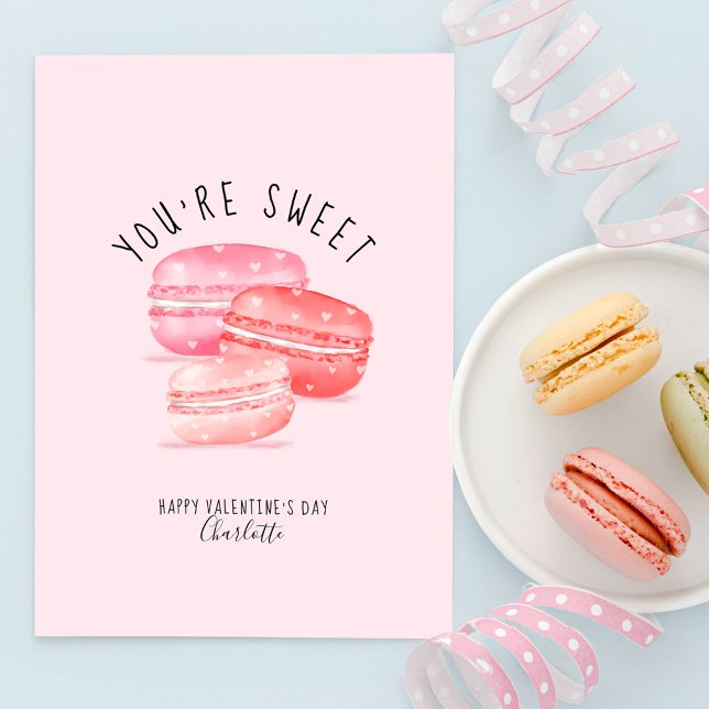 You're Sweet Happy Valentine's Day Macaron Cookies Holiday Card (You're Sweet Happy Valentine's Day Macaron Cookies Holiday Card)