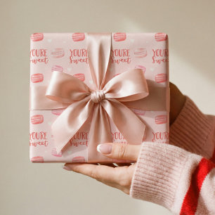 You're Sweet Happy Valentine's Day Macaron Cookies Wrapping Paper